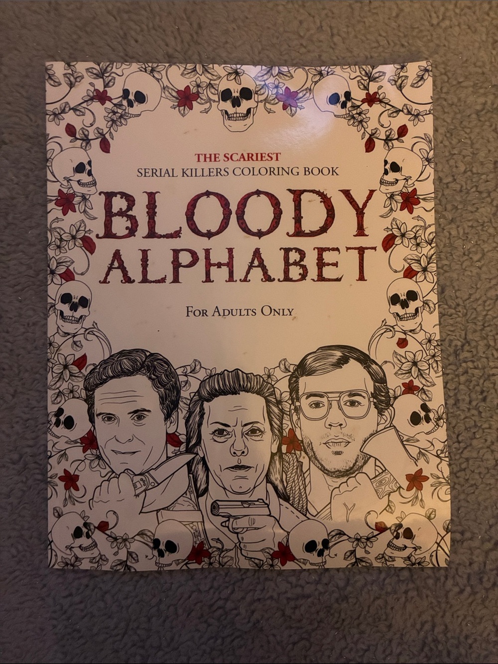 Bloody Alphabet Coloring Book - White with Red Accents